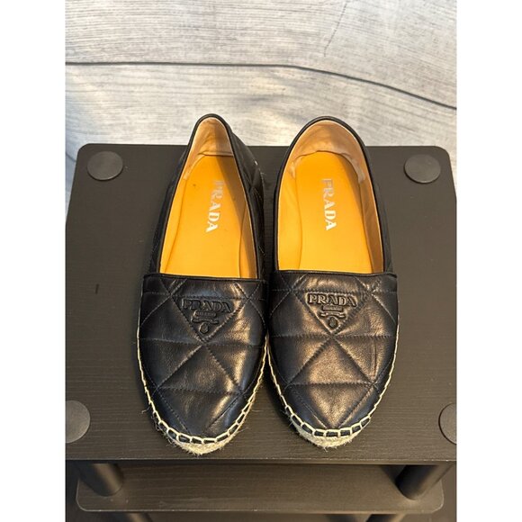 Prada Quilted Leather Espadrilles Size 38 - Picture 1 of 4